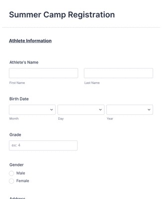 Camp Application 30+ Summer Camp Application Forms | JotForm
