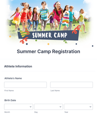 Form Templates: Summer Camp Detailed Registration Form