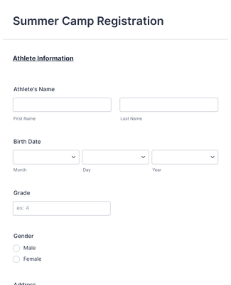 Summer Camp Enrollment Form Template | Jotform Summer Camp Enrollment Form Template | Jotform
