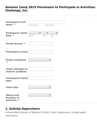 Summer Camp Waiver Form Template Jotform Summer Camp Waiver Form Template Jotform