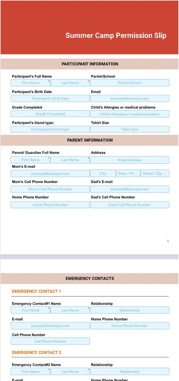 Summer Camp Transportation Template PDF Templates Jotform Summer Camp Transportation Template PDF Templates Jotform