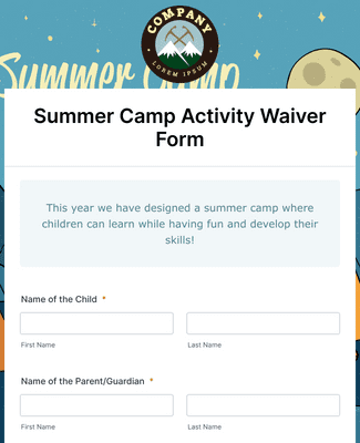 Summer Camp Waiver Form