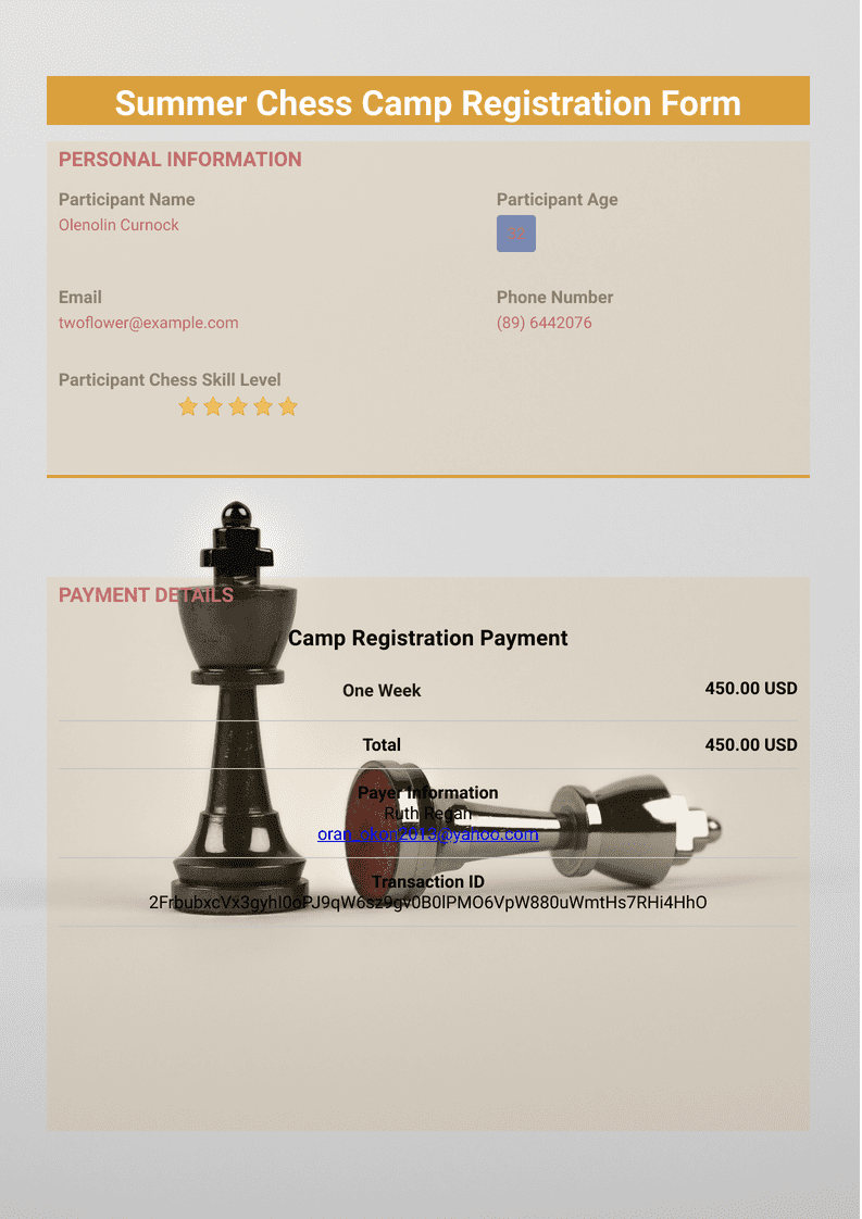 Summer Chess Camp Event Template