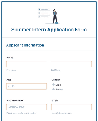 Summer Intern Application Form