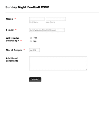 Event RSVP Form Template Jotform