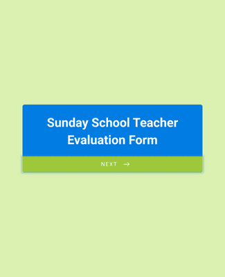 Form Templates: Sunday School Teacher Evaluation Form