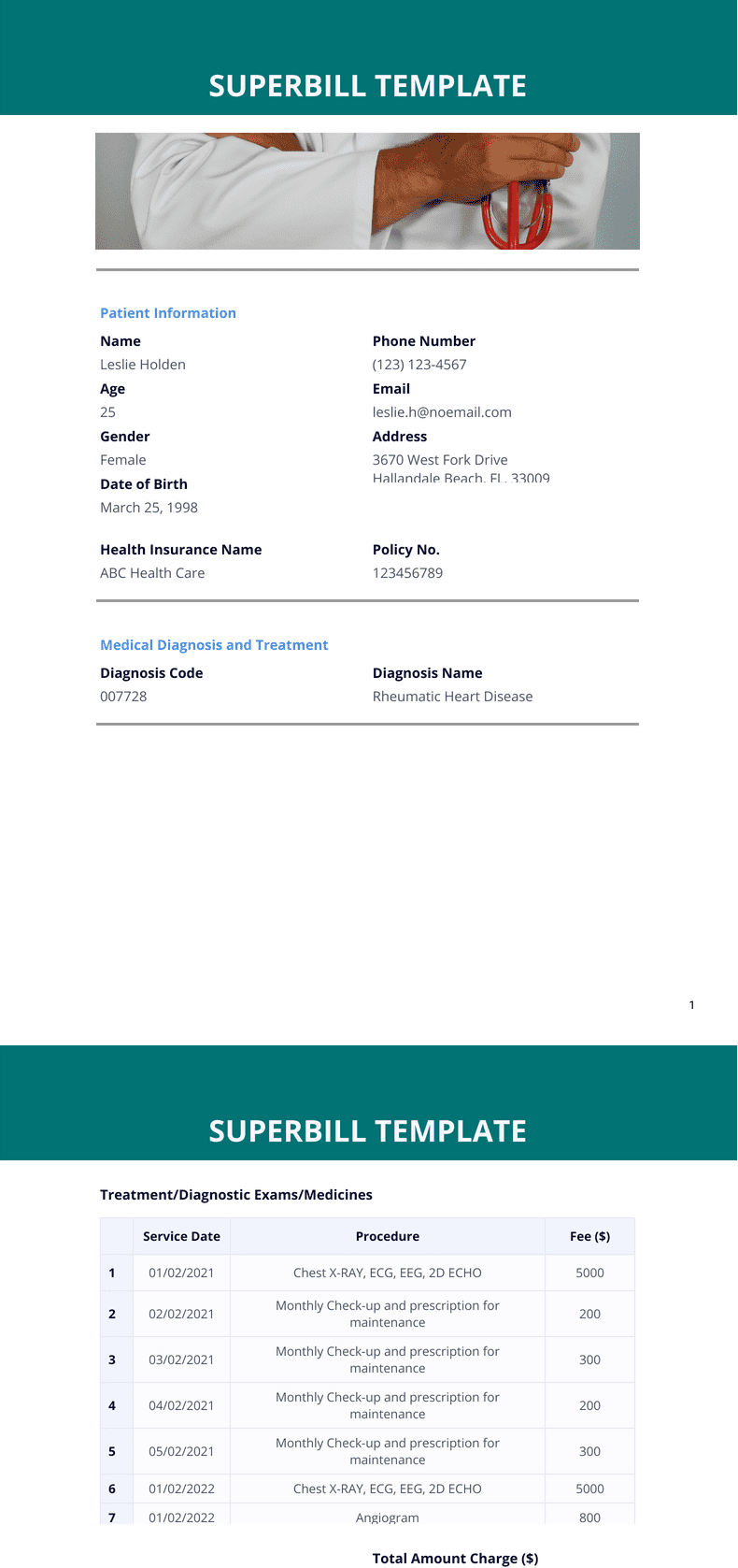 Superbill Template - PDF Templates | Jotform