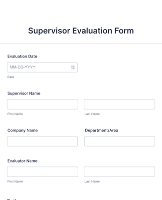 Form Templates: Supervisor Evaluation Form