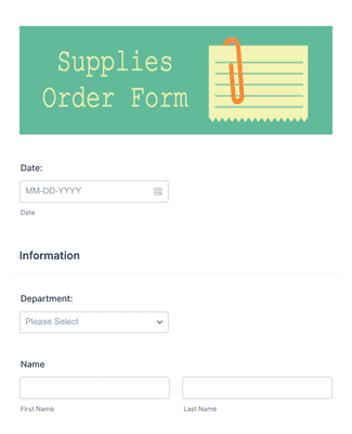 Form Templates: Supplies Order Form