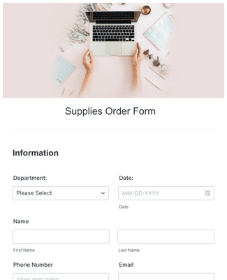 Form Templates: Supplies Order Form