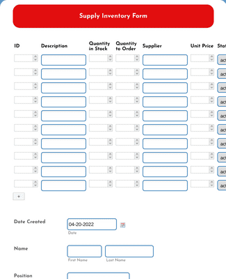 Form Templates: Supply Inventory Template