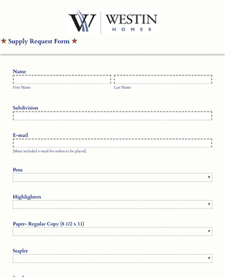 Form Templates: Supply Request Form