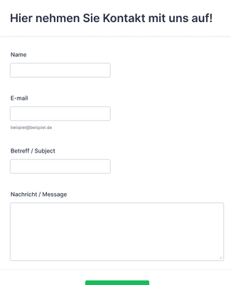 Form Templates: Support Kontaktformular