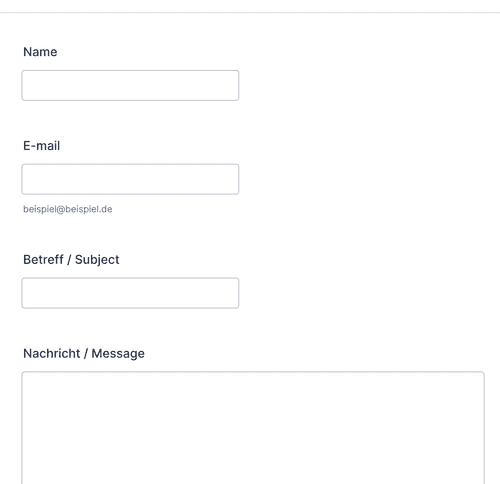 Form Templates: Support Kontaktformular
