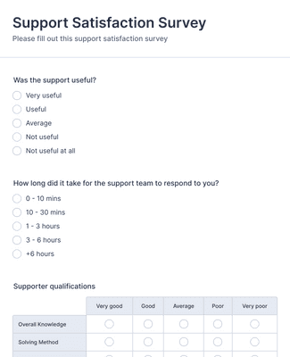 Support Group Questionnaire Sample Parental Social Support Survey Form Template | Jotform