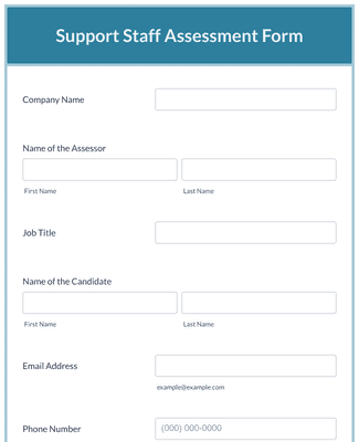 Form Templates: Support Staff Assessment Form