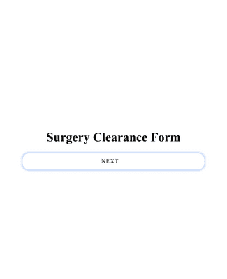 Surgery Clearance Form