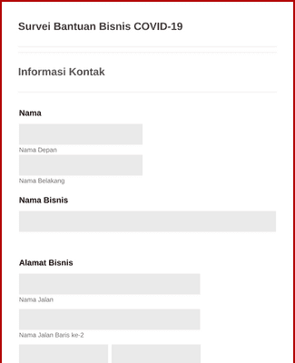 Survei Bantuan Bisnis COVID-19 Template Formulir | Jotform