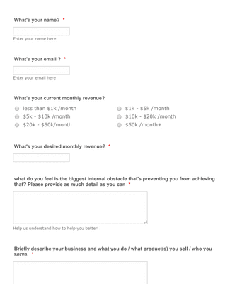 Survey Entrepreneurs Form Template | Jotform