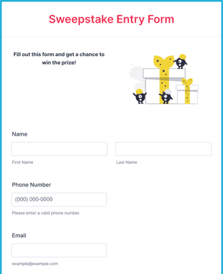 Sweep Entry Sweepstake Entry Form Template | Jotform