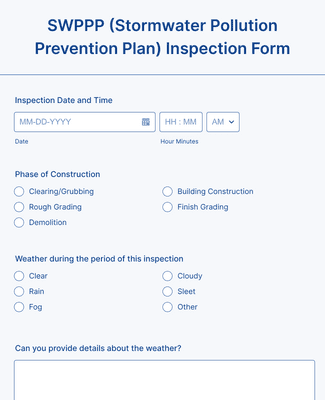 SWPPP Inspection Form Template Jotform