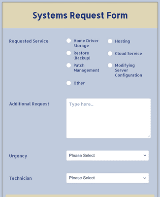 Form Templates: Systems Request Form