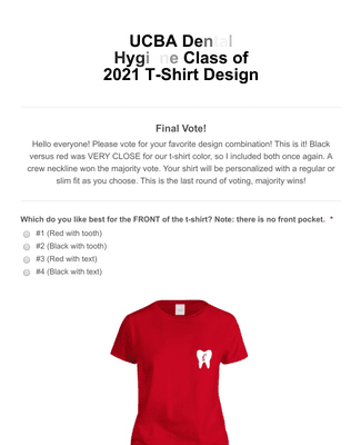 Form Templates: T Shirt Design Voting Form