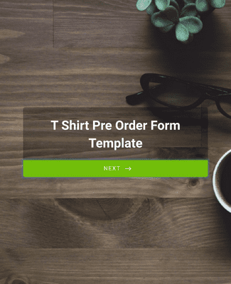Form Templates: T Shirt Pre Order Form Template