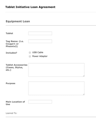 Form Templates: Equipment Loan Form 