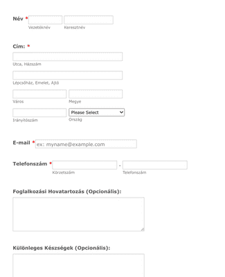 Form Templates: Tagsági Regisztrációs Űrlap PayPal