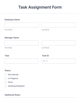 Form Templates: Task Assignment Form