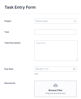 Form Templates: Task Entry Form