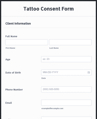 Tattoo Consent Form Template JotForm Tattoo Consent Form Template JotForm