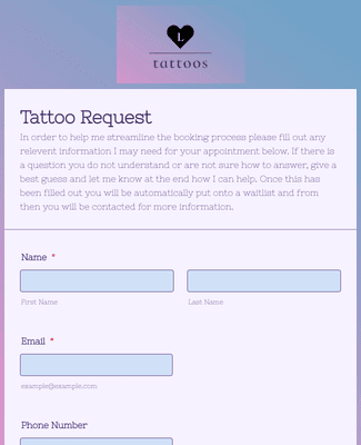 Form Templates: Tattoo Request 