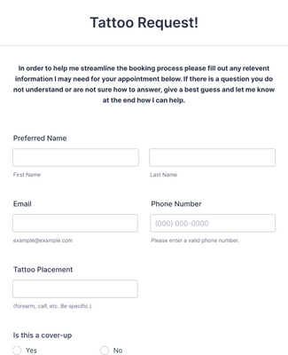 Tattoo Request Form Template Jotform Hot Sex Picture