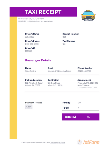 simple receipt template pdf templates jotform