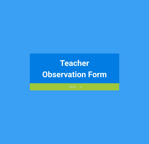 Form Templates: Teacher Observation Form