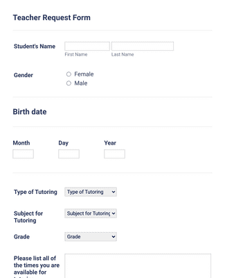 Teacher Request Form Template | Jotform