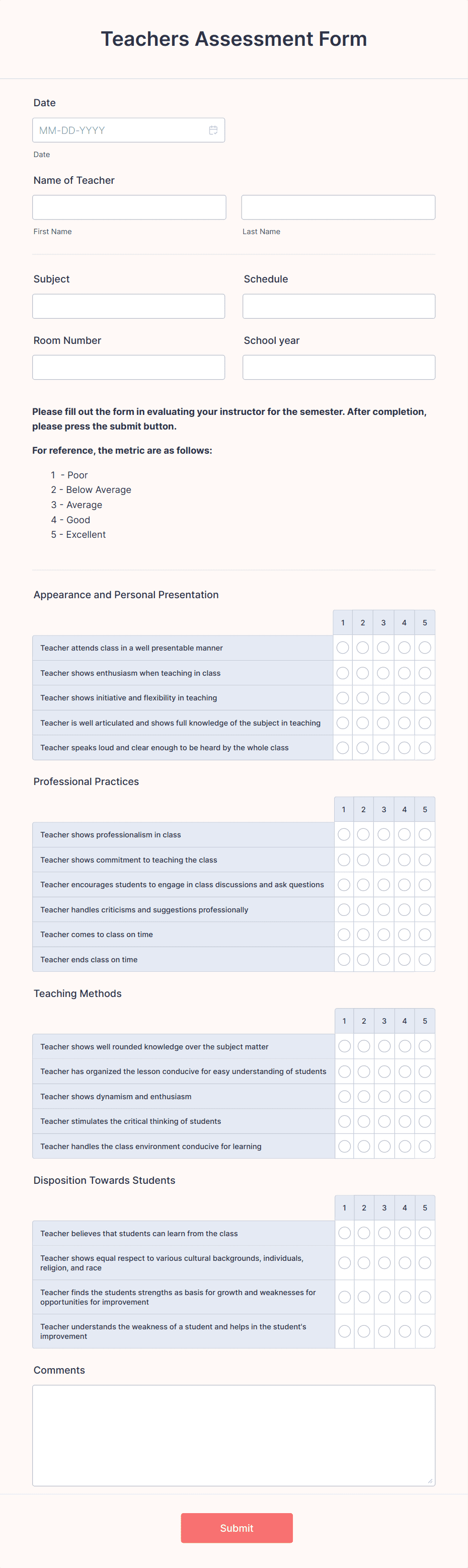 Template teachers-assessment-form