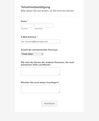 Teilnahmebestätigung Formularvorlage | Jotform