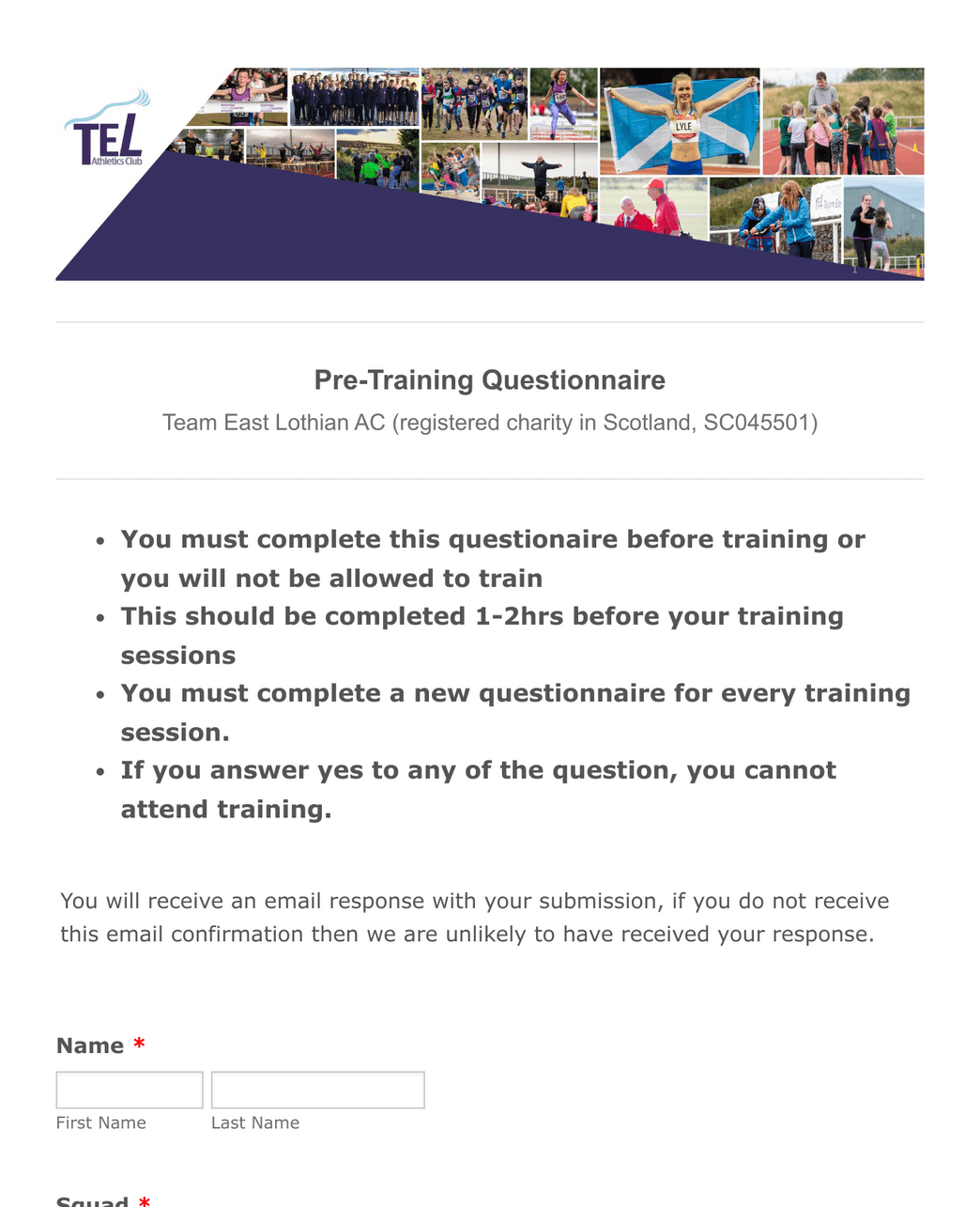 Tel Pre Training Questionnaire Form Template Jotform