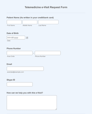 Telemedicine E-Visit Request Form Template | Jotform