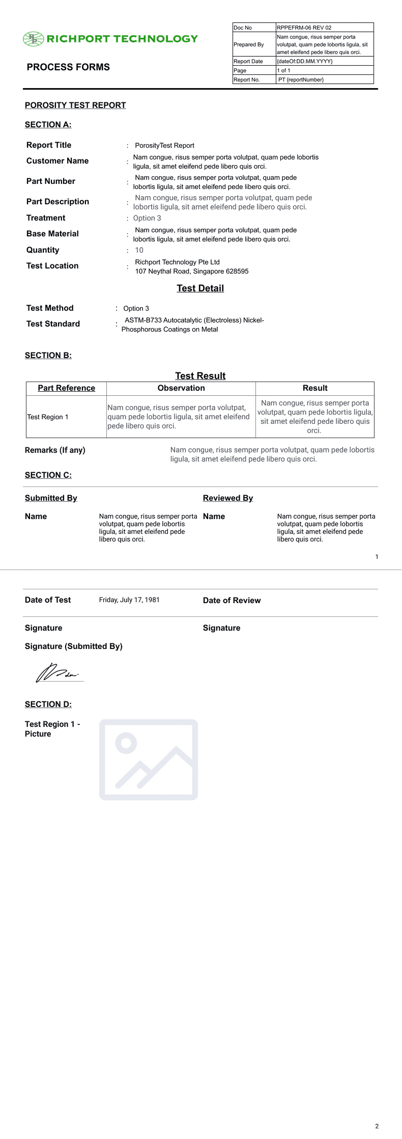 PDF Templates: TEMPLATE for Reports