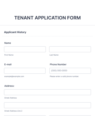 Form Templates: Tenant Application Form