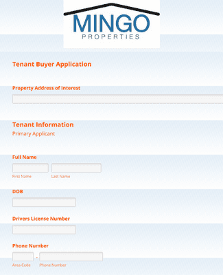 Form Templates: Tenant Buyer Application