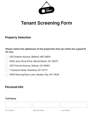Form Templates: Tenant Screening Form