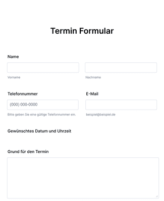 Form Templates: Termin Formular