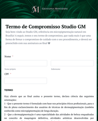 Form Templates: Termo de Compromisso Studio GM Geovanna