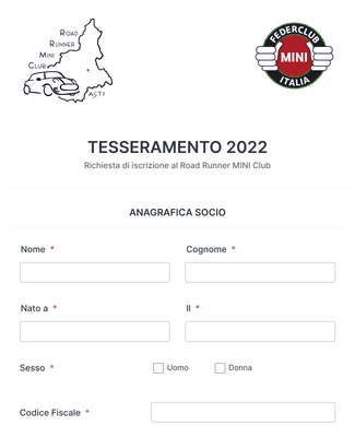 Form Templates: TESSERAMENTO 2022