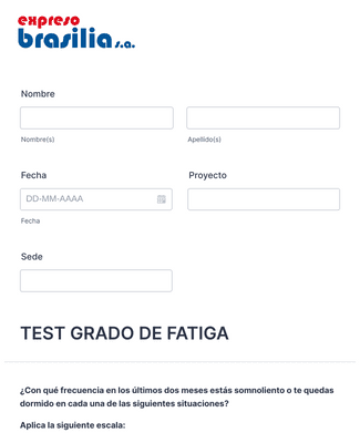 Form Templates: TEST DE FATIGA
